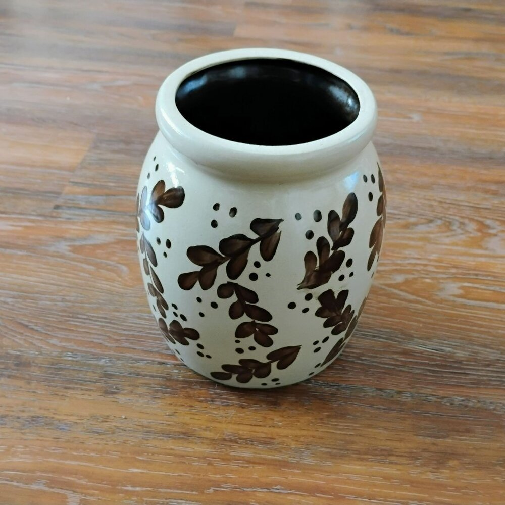 Beaumont Brothers Pottery Crock, Brown Leaves Salt Glaze Stoneware BBP Vintage - Picture 4 of 7